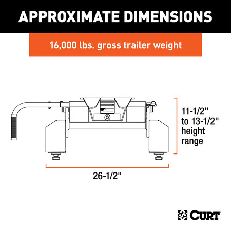 Curt E16 5th Wheel Hitch with GM Puck System Legs 16097